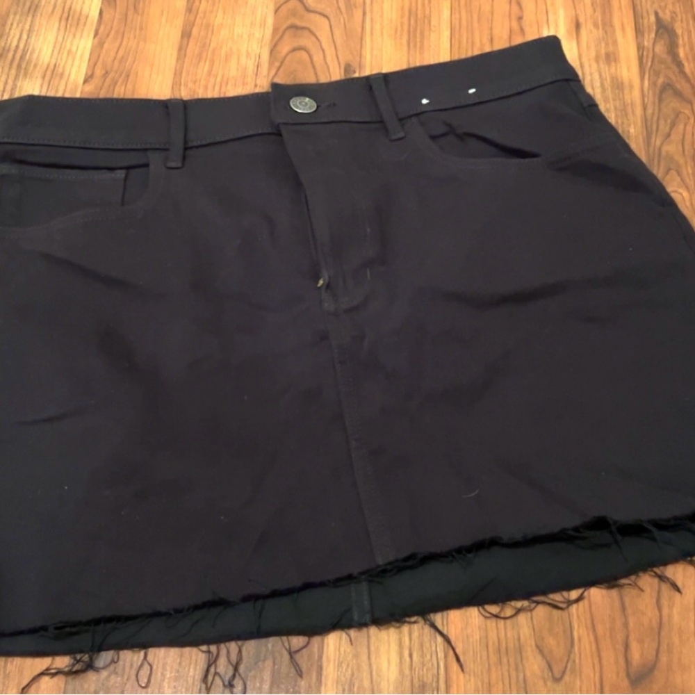 Black denim skirt